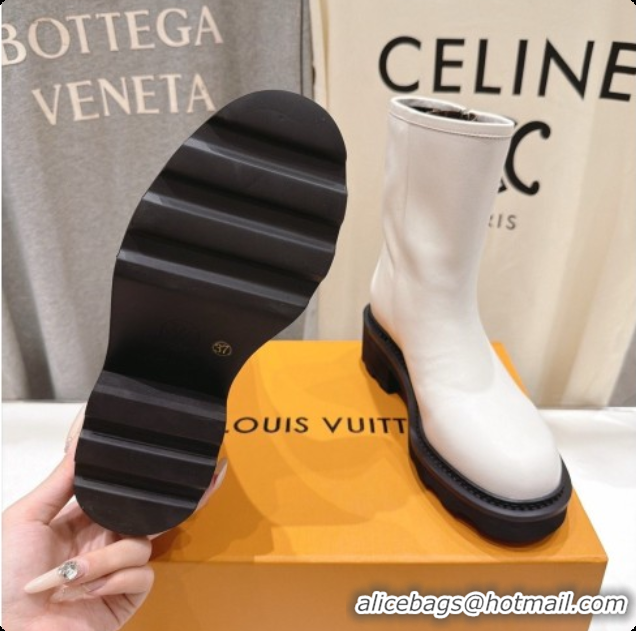 Best Price Louis Vuitton LV Beaubourg Ankle Boot in White Calfskin LV091734 2026