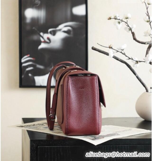 Inexpensive Chanel Small Maxi Flap Bag in Grained Calfskin AS6231 Burgundy/Silver 2026