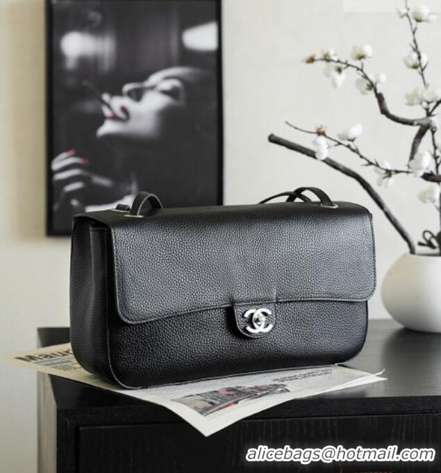 Promotional Chanel Small Maxi Flap Bag in Grained Calfskin AS6231 Burgundy/Silver 2026