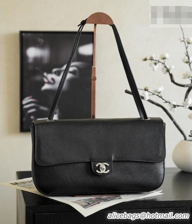 Promotional Chanel Small Maxi Flap Bag in Grained Calfskin AS6231 Burgundy/Silver 2026