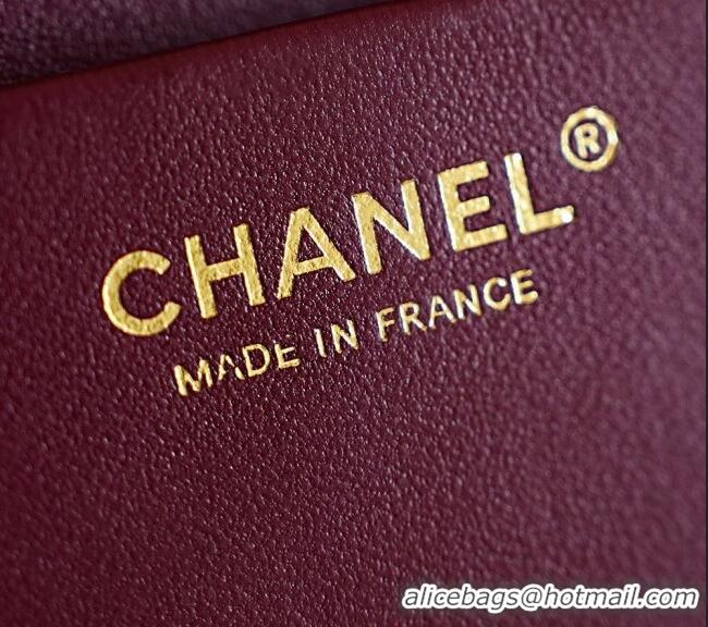 Traditional Specials Chanel Small Maxi Flap Bag in Grained Calfskin AS6231 Burgundy/Gold 2026
