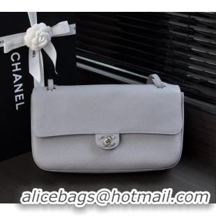 Good Product Chanel Small Maxi Flap Bag in Grained Calfskin AS6231 Light Grey/Silver 2026