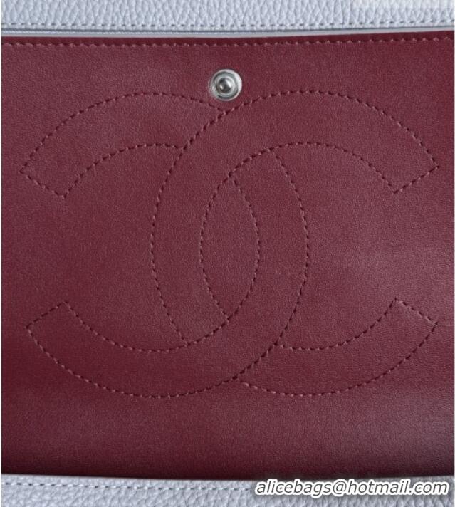 Good Product Chanel Small Maxi Flap Bag in Grained Calfskin AS6231 Light Grey/Silver 2026