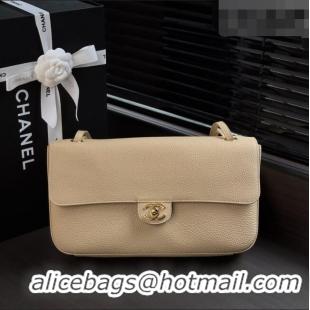 Shop Discount Chanel Small Maxi Flap Bag in Grained Calfskin AS6231 Beige/Gold 2026