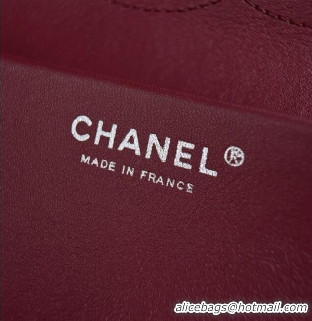 Top Design Chanel Small Maxi Flap Bag in Grained Calfskin AS6231 White/Silver 2026