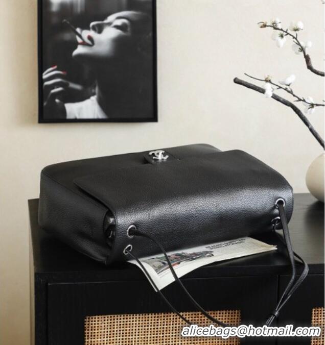 Best Price Chanel Large Maxi Flap Bag in Grained Calfskin AS6233 Black/Silver 2026