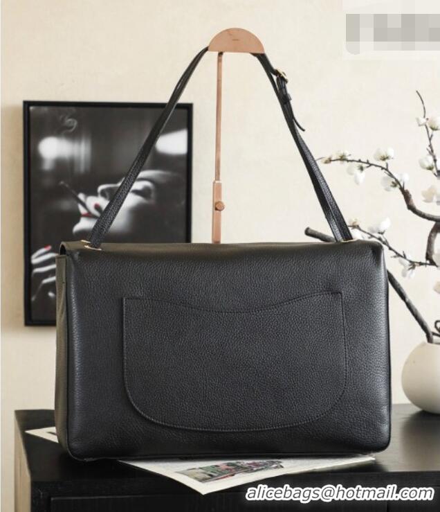 Luxury Cheap Chanel Large Maxi Flap Bag in Grained Calfskin AS6233 Black/Gold 2026