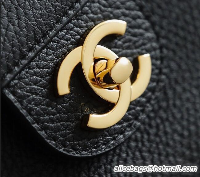 Luxury Cheap Chanel Large Maxi Flap Bag in Grained Calfskin AS6233 Black/Gold 2026