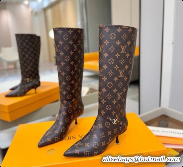 Purchase Louis Vuitton 6AM High Boot in Brown Monogram 5.5cm Heel LV091737 2026