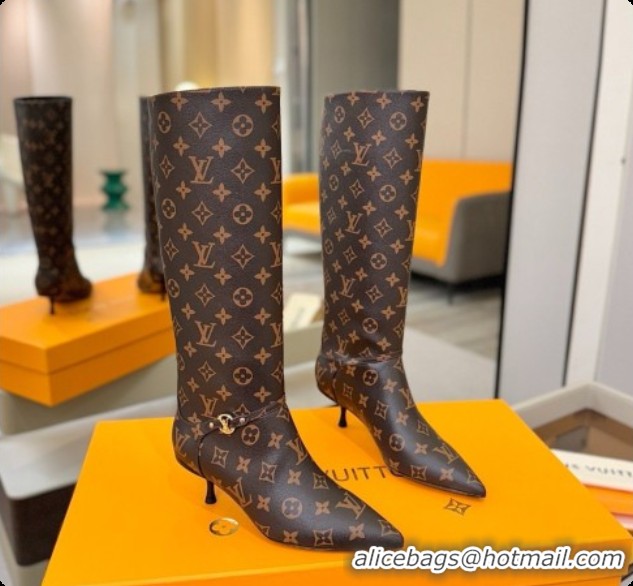 Purchase Louis Vuitton 6AM High Boot in Brown Monogram 5.5cm Heel LV091737 2026