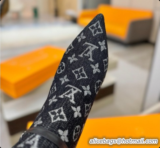 Top Quality Louis Vuitton 6AM High Boot in Black Denim Monogram 5.5cm Heel LV091738 2026