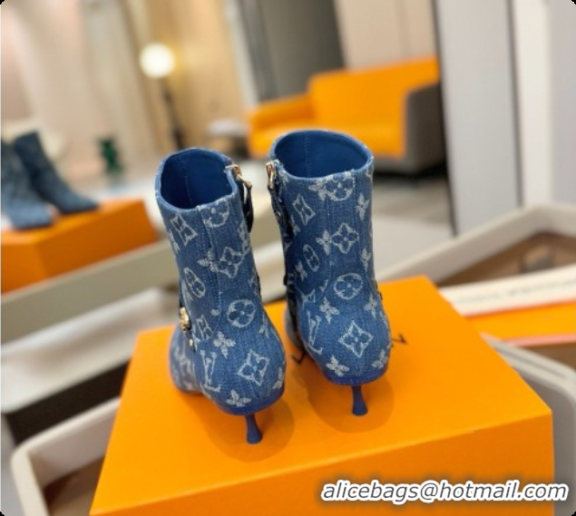 Best Grade Louis Vuitton 6AM Ankle Boot in Blue Denim Monogram 5.5cm Heel LV091740 2026