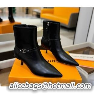 Good Taste Louis Vuitton 6AM Ankle Boot in Black Plain Calf Leather 5.5cm Heel LV091743 2026