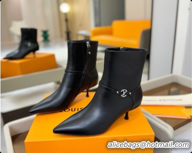 Good Taste Louis Vuitton 6AM Ankle Boot in Black Plain Calf Leather 5.5cm Heel LV091743 2026