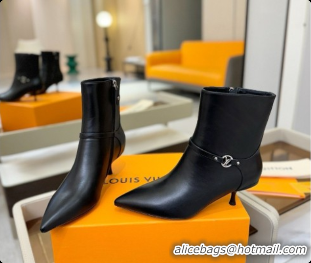 Good Taste Louis Vuitton 6AM Ankle Boot in Black Plain Calf Leather 5.5cm Heel LV091743 2026