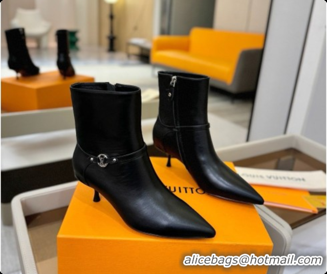 Good Taste Louis Vuitton 6AM Ankle Boot in Black Plain Calf Leather 5.5cm Heel LV091743 2026