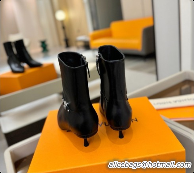 Good Taste Louis Vuitton 6AM Ankle Boot in Black Plain Calf Leather 5.5cm Heel LV091743 2026