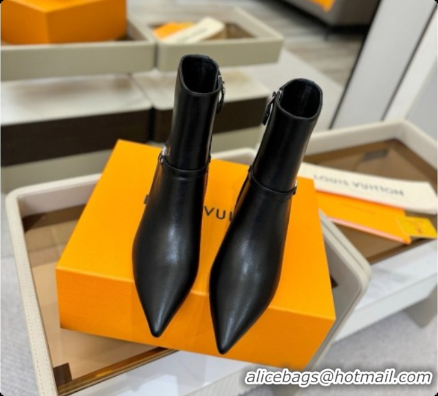 Good Taste Louis Vuitton 6AM Ankle Boot in Black Plain Calf Leather 5.5cm Heel LV091743 2026