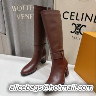 Top Design Louis Vuitton Midtown High Boot in Brown Plain Calfskin 1AIUK0 LV091746 2026