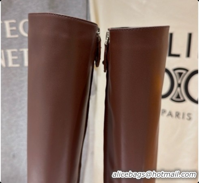 Top Design Louis Vuitton Midtown High Boot in Brown Plain Calfskin 1AIUK0 LV091746 2026