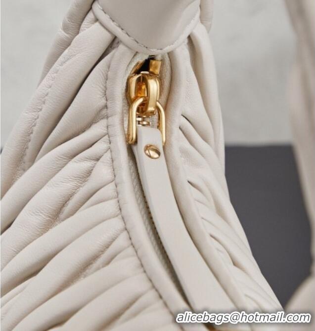 Pretty Style Miu Miu Wander Matelasse Nappa Leather Hobo Mini bag 5BC125 White 2026