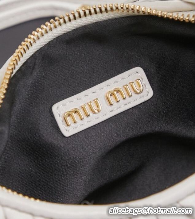 Pretty Style Miu Miu Wander Matelasse Nappa Leather Hobo Mini bag 5BC125 White 2026