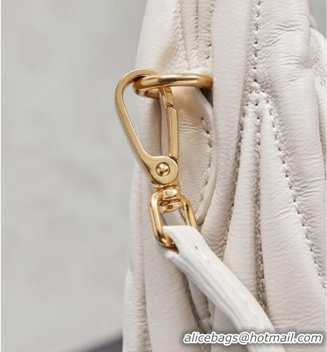 Pretty Style Miu Miu Wander Matelasse Nappa Leather Hobo Mini bag 5BC125 White 2026