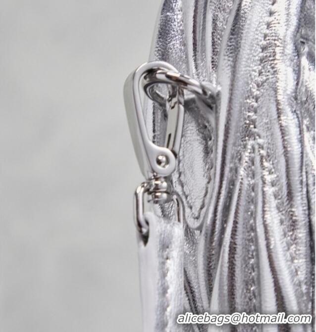 Well Crafted Miu Miu Wander Matelasse Nappa Leather Hobo Mini bag 5BC125 Silver 2026