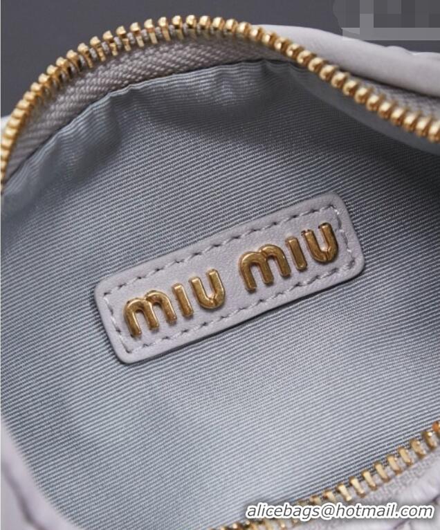 Best Price Miu Miu Wander Matelasse Nappa Leather Hobo Mini bag 5BC125 Grey Blue 2026