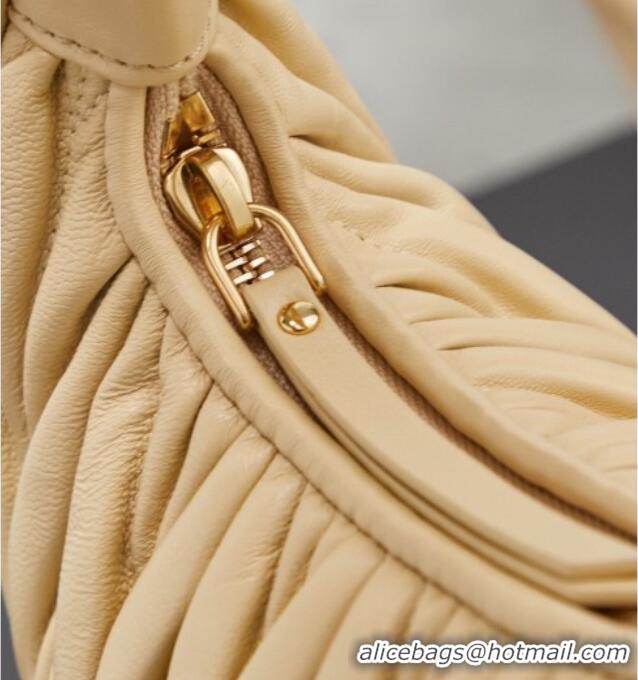 Shop Best Miu Miu Wander Matelasse Nappa Leather Hobo Mini bag 5BC125 Calendula Yellow 2026