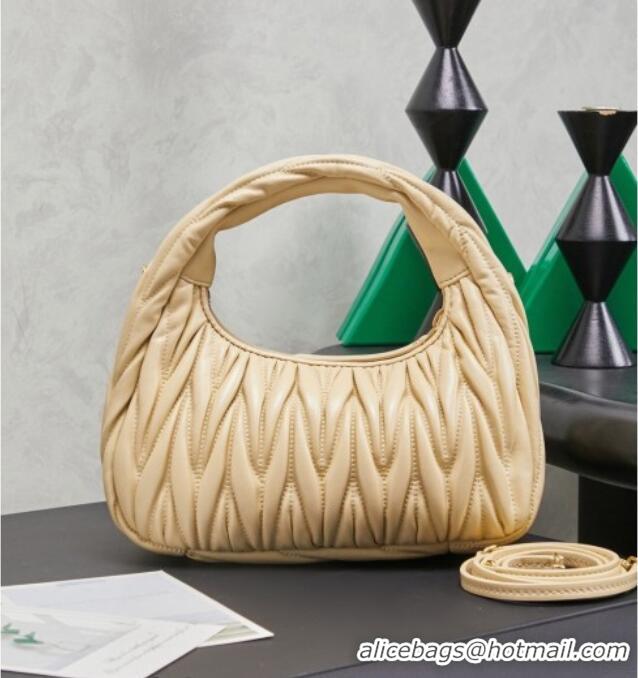 Shop Best Miu Miu Wander Matelasse Nappa Leather Hobo Mini bag 5BC125 Calendula Yellow 2026