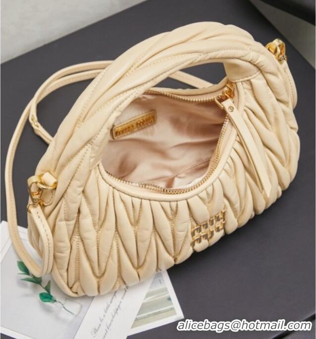 Shop Best Miu Miu Wander Matelasse Nappa Leather Hobo Mini bag 5BC125 Calendula Yellow 2026