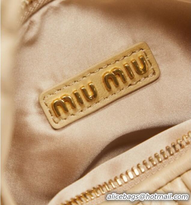 Shop Best Miu Miu Wander Matelasse Nappa Leather Hobo Mini bag 5BC125 Calendula Yellow 2026