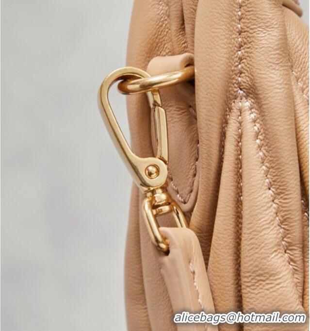 Classic Discount Miu Miu Wander Matelasse Nappa Leather Hobo Mini bag 5BC125 Sand Yellow 2026
