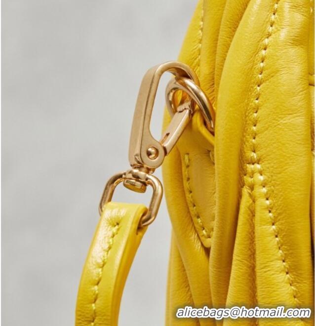 Good Taste Miu Miu Wander Matelasse Nappa Leather Hobo Mini bag 5BC125 Bright Yellow 2026
