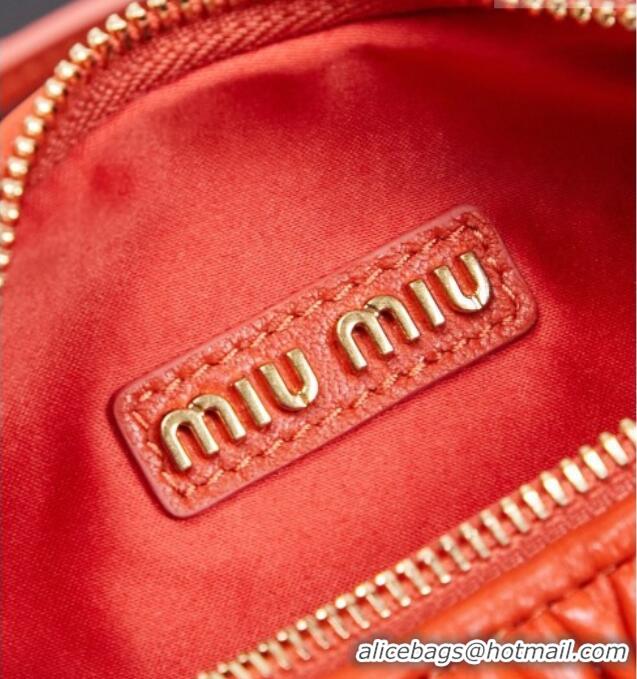 Grade Quality Miu Miu Wander Matelasse Nappa Leather Hobo Mini bag 5BC125 Orange 2026