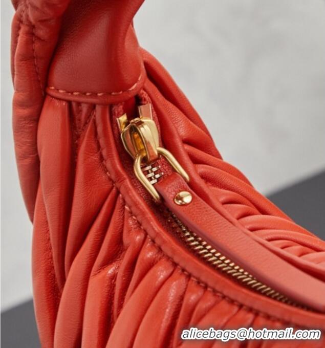 Grade Quality Miu Miu Wander Matelasse Nappa Leather Hobo Mini bag 5BC125 Orange 2026