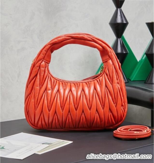 Grade Quality Miu Miu Wander Matelasse Nappa Leather Hobo Mini bag 5BC125 Orange 2026