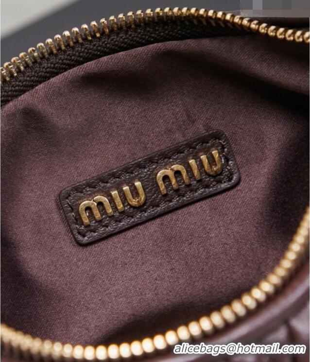 Luxury Cheap Miu Miu Wander Matelasse Nappa Leather Hobo Mini bag 5BC125 Briar 2026