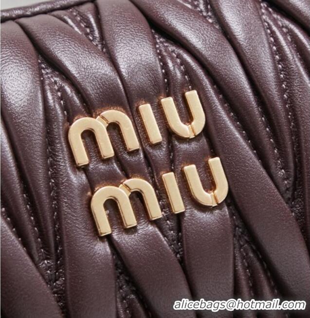 Luxury Cheap Miu Miu Wander Matelasse Nappa Leather Hobo Mini bag 5BC125 Briar 2026