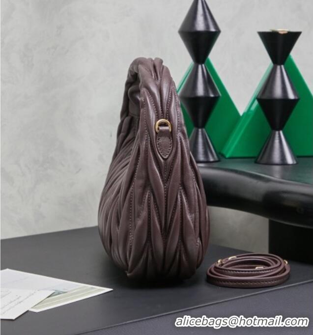 Luxury Cheap Miu Miu Wander Matelasse Nappa Leather Hobo Mini bag 5BC125 Briar 2026