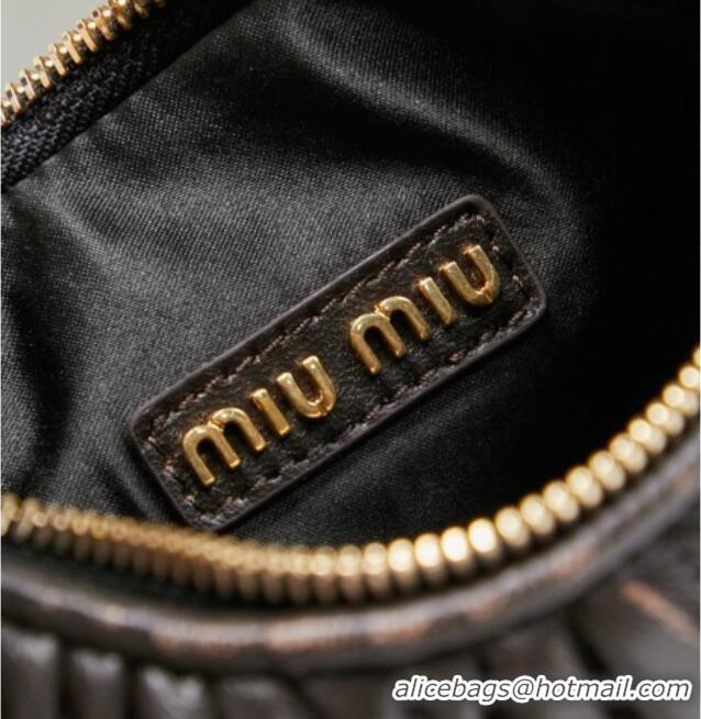 Top Grade Miu Miu Wander Matelasse Nappa Leather Hobo Mini bag 5BC125 Vintage Brown 2026
