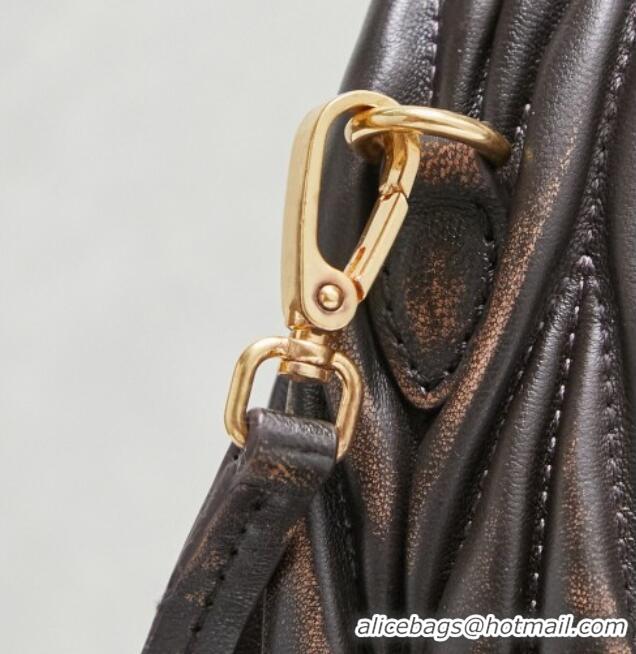 Top Grade Miu Miu Wander Matelasse Nappa Leather Hobo Mini bag 5BC125 Vintage Brown 2026