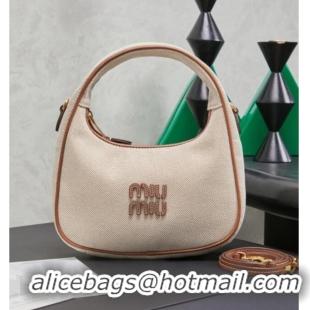 Good Cheapest Miu Miu Wander Fabric Hobo Mini bag 5BC125 Apricot 2026
