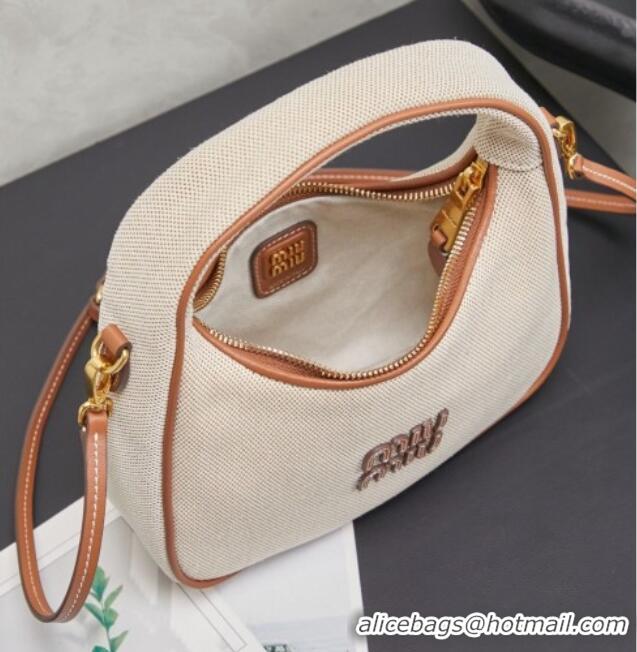 Good Cheapest Miu Miu Wander Fabric Hobo Mini bag 5BC125 Apricot 2026