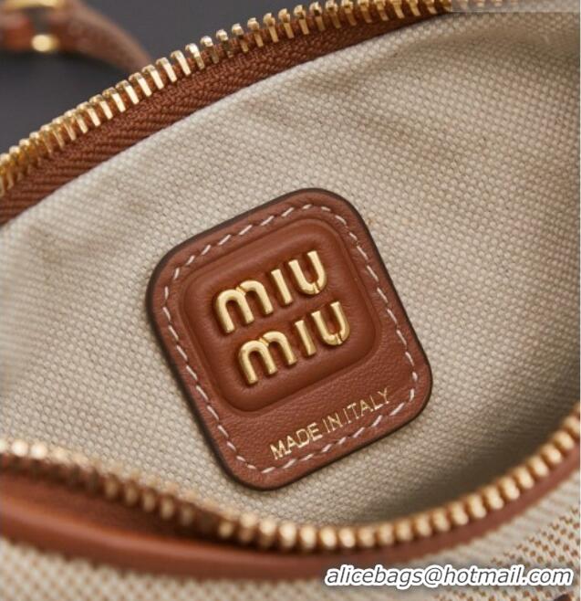 Good Cheapest Miu Miu Wander Fabric Hobo Mini bag 5BC125 Apricot 2026