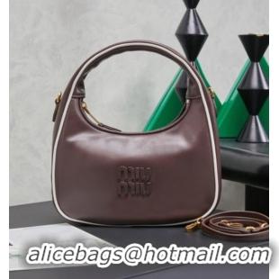 Most Popular Miu Miu Wander Calf Leather Hobo Mini bag 5BC125 Briar 2026