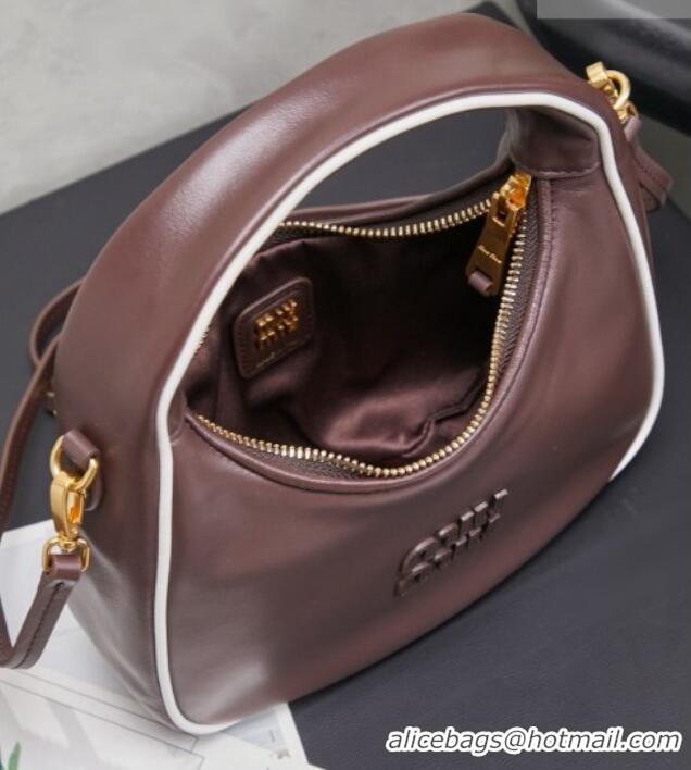 Most Popular Miu Miu Wander Calf Leather Hobo Mini bag 5BC125 Briar 2026