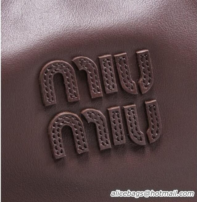 Most Popular Miu Miu Wander Calf Leather Hobo Mini bag 5BC125 Briar 2026