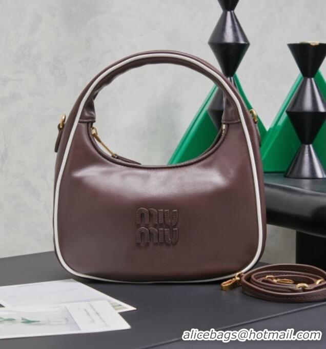 Most Popular Miu Miu Wander Calf Leather Hobo Mini bag 5BC125 Briar 2026